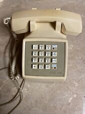 Vintage Beige Push Button Telephone Phone AT&T 100 Tested Works Young Sheldon picture