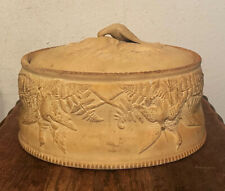 Late 19th c Antique English Caneware Game Pie Covered Dish Tureen w Insert picture