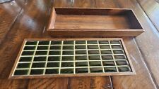 Antique Rosewood And Green Glass Tile Top Flat Jewelry/Keepsake Box picture