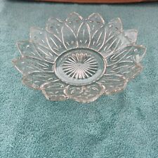  Vintage Clear Cut Glass Bowl Flower Petal Design  picture