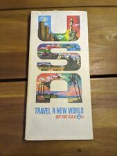 Vintage 1964 AAA USA Travel A New World See The USA Travel Map Brochure picture