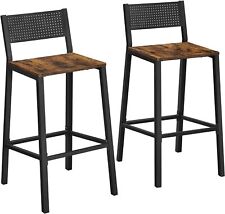 Bar Stools, Set of 2 Bar Chairs, Tall Bar Stools with Backrest, Industrial in Pa picture