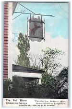 c1910's The Red Horse Prances On The Sign Wayside Inn Sudbury MA Postcard picture