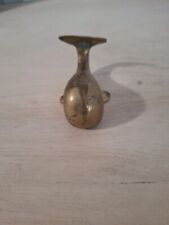Vintage Small Solid Brass Whale Collectable Ocean Figurine Paperweight 2