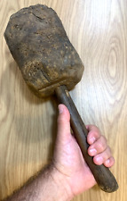 Antique Primitive Wood Mallet Hammer Woodworking Tool Large 14