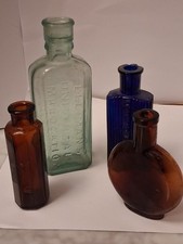 Vintage Cobalt Blue Glass Poison Bottle ("Not To Be Taken") & Collection picture