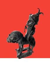 Ivory Coast Bronze Baoulé Cavalier African Art H30cm Pre 1940 picture
