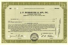 J. P. Burroughs and Son, Inc. - Specimen Stock Certificate - Specimen Stocks & B picture