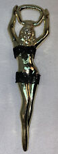 VTG NAUGHTY ADULT  Pin Up NUDE NOVELTY WOMAN GOLD Beer Bottle Opener picture
