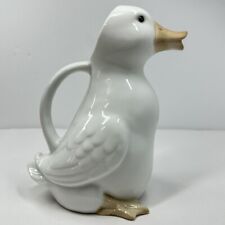 Vintage Duck Pitcher Henriksen Imports White Ceramic In Japan 8.5