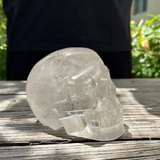 4.5LB 5.4''High Quality Natural Clear Quartz Skull Statue Crystal Healing Decor picture