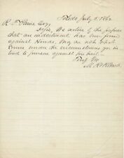 Chief Justice Morrison Waite handwritten letter 1862 re indictment & bail picture