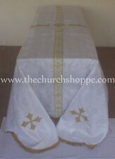 White Funeral Pall Size - 8'x12' Lined Catholic Requiem mass ,Funeral Pall, NEW picture