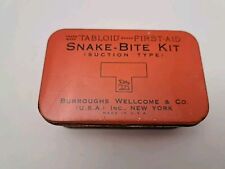Vintage Tabloid Snake-Bite Kit Original First Aid Kit Great Graphics Tin ONLY picture