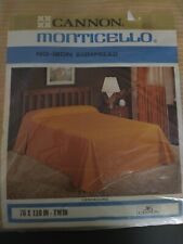 Vtg Cannon Monticello Twin Bedspread Blanket Parchment Yellow NOS 76 X 110 BR12 picture