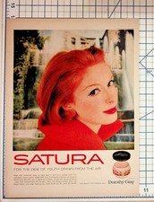 Vintage Dorothy Gray SATURA Cream Ad 1950s Estrogenic Hormones Beauty Ephemera picture