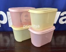 Tupperware Small Freezer Mates 290mL Container Set of 4 Cream Yellow Pink New picture