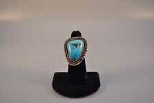 Vintage Navajo Indian Sterling Silver Ring -  Large Turquoise Stone - Size 6 picture