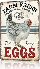 Funny Tin Metal Signs Home Décor PosterFarm Fresh 100% Organic Free-Range Eggs V picture