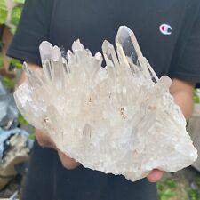 3.1lb Large Natural White Clear Quartz Crystal Cluster Raw Healing Specimen picture