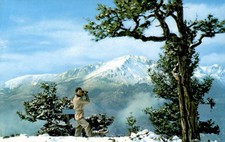 Pikes Peak, winter, snow, mountain, lakes, water supply, Cooper Post Postcard picture