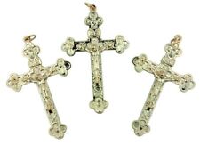 Gold Tone Budded Cross Angels with Eucharist Crucifix Pendant, Lot of 3 picture