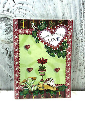 CHRISTMAS LOVE - ACEO ARTIST TRADING CARD HANDMADE STICKERS GLITTER picture