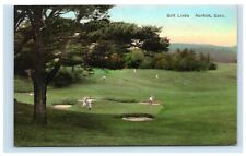 Golf Links Norfolk CT Connecticut Hand Colored Postcard Golfing Course B1 picture