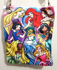 New Disney Princess 8'' x 6'' Small Tote Zipper Bag Ariel, Jasmine, Snow White picture