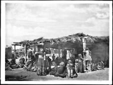 Mojave Indians Mourning Over Chief Sistuma In Front Of A Small Dw - Old Photo picture