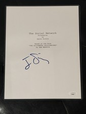 JESSE EISENBERG THE SOCIAL NETWORK HAND SIGNED SCRIPT COVER JSA CERT picture