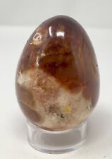 411g  Red Carnelian Egg 3”  Polished  Crystal Quartz W/Stand picture