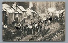 RPPC Deep Woods Logging Camp WA OR John JF FORD Real Photo Postcard picture