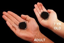 Magnetic Black HEMATITE 1 1/2" Flat Crystal Gift For Him Root Chakra Healing picture