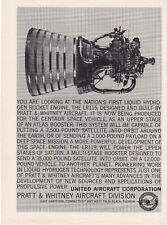 1961 Pratt & Whitney Hydrogen Rocket Engine Print Ad Centaur Space Vehicle Atlas picture