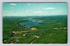Naples ME-Maine, Aerial Brandy Pond, Antique, Vintage c1968 Souvenir Postcard picture