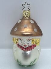 Old World Christmas Inge Glas Mushroom Toadstool Girl Ornament-Germany 4” picture