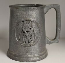 Vintage Pewter Tankard With Embossed Horse  picture