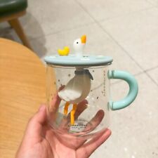 Starbucks Korea Spring Limited Duckling Tea Glass w/ Lid Glass 385ml Coffee Cup picture