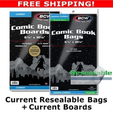 BCW - Resealable Current/Modern Comic Bags + Boards - Multiple Quantities picture