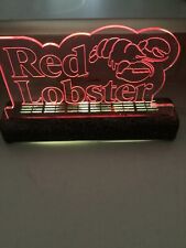 Vintage RARE Red Lobster Light Sign Acrylic Bar Restaurant Decor Fluorescent picture