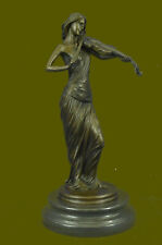 Bronze Sculpture Female Classic Violin Player Musician Music LostWax Statue DEAL picture