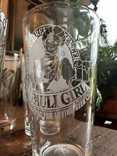 5 Vintage Libbey St Pauli Girl Beer Glasses 14 Oz Germany Frosted Etched Logo picture