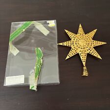 Vintage West Germany Star Tree Topper MIB, Gold Filigree 7”, Ornate Details picture