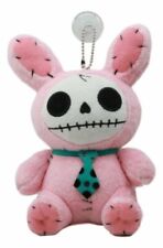 Ebros Small Furry Bones Skeleton Pink Bunny With Green Polkadot Tie Plush Toy picture