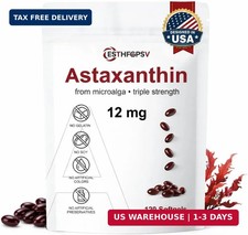 Premium Astaxanthin 12mg Antioxidant Supplement with Vitamin E - 120 Softgels, 4 picture