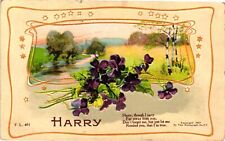 Vintage Postcard- F. L. . Harry, Poem Embossed. Posted 1908 picture