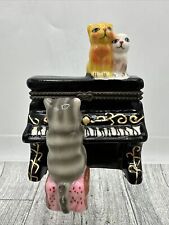 Cats on Grand Classic Piano Hinged Mini Trinket Box Vintage 3