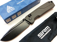 SRM 7228L-MB2 Large Micarta 10Cr15CoMoV Blade Ambi Axis Lock Pocket Knife Tip Up picture