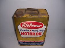 Vintage Vita Power Premium Motor Oil Full 2 Gallon Can Gas Station Advertising  picture